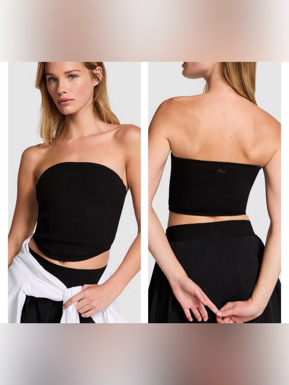 The Cinched Cotton Strapless Corset Top